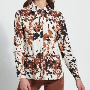 Lyssé The Connie Cowhide Button Down Blouse